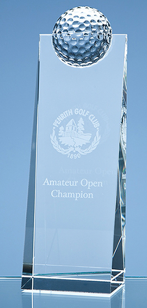 Large image for Optical Crystal Golf Ball Rectangle Award
